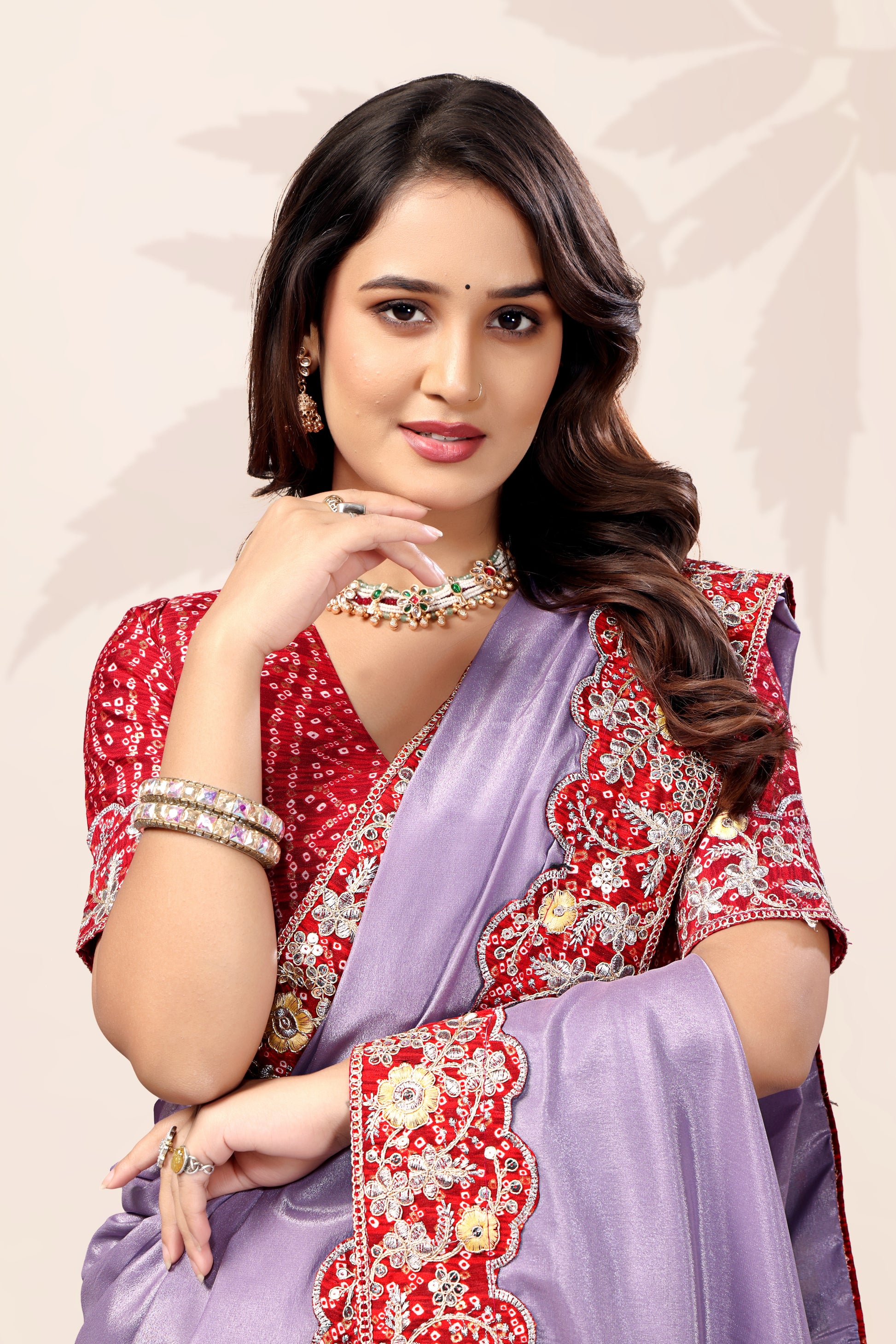 G-Intricate Gold Zari Motifs and Embroidered Lace Border