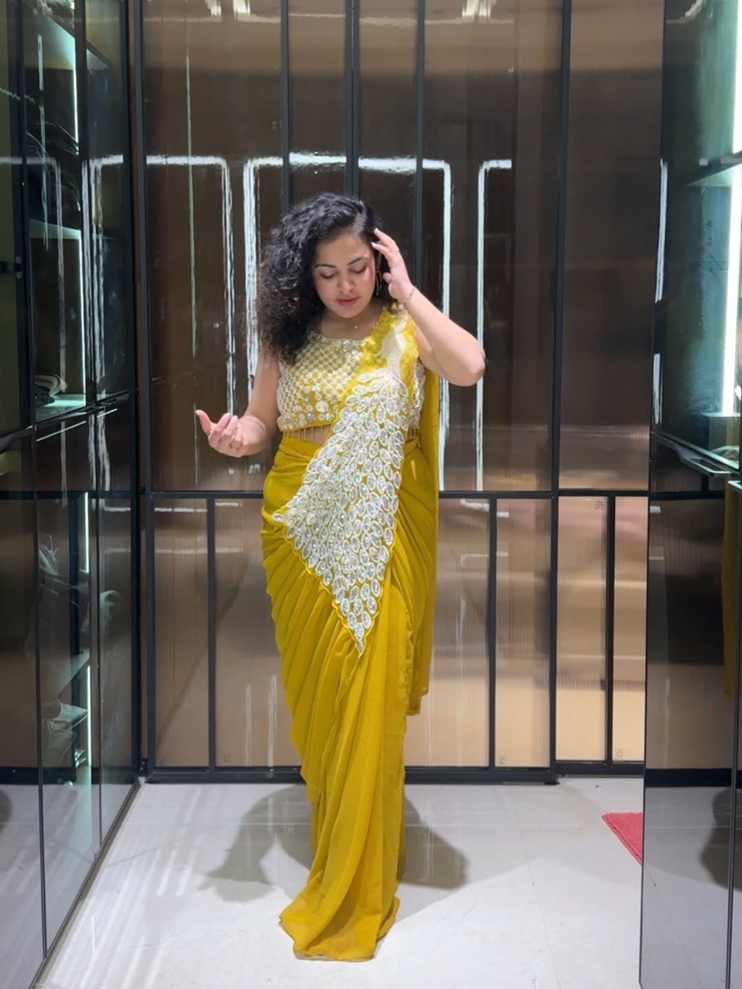 TRENDING READY TO WEAR SAREE WITH FULLY EMBROIDERED STYLIST BLOUSE