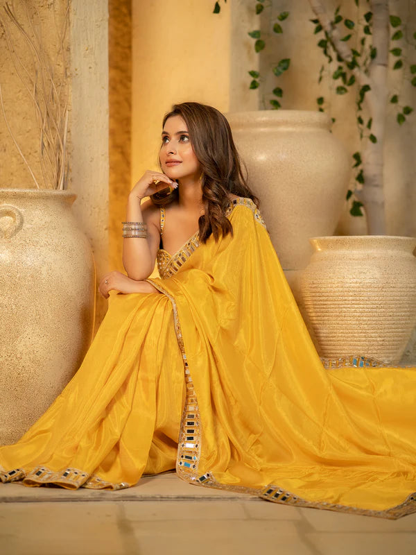 Graceful Mirror Work Designer Saree-G