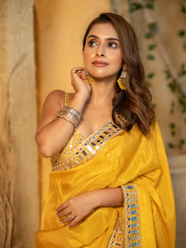 Graceful Mirror Work Designer Saree-G