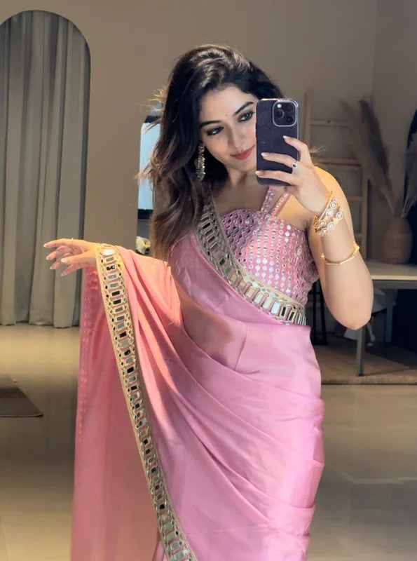 Graceful Mirror Work Designer Saree-G