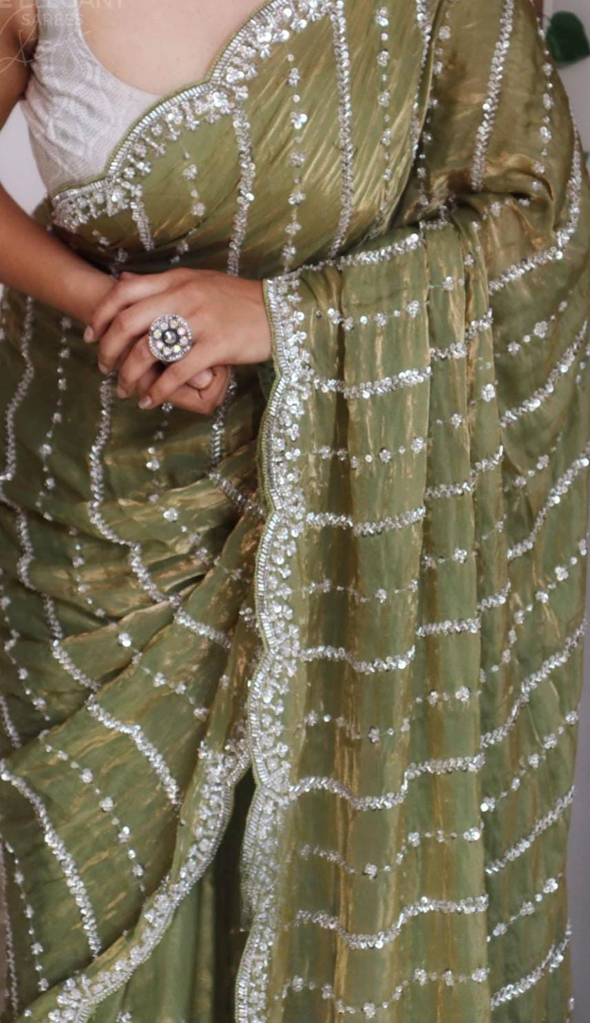 Premium Occasion Wear Beads Work Saree