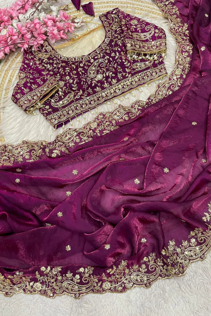 G - Royal Heavy Embroidered Wedding Saree