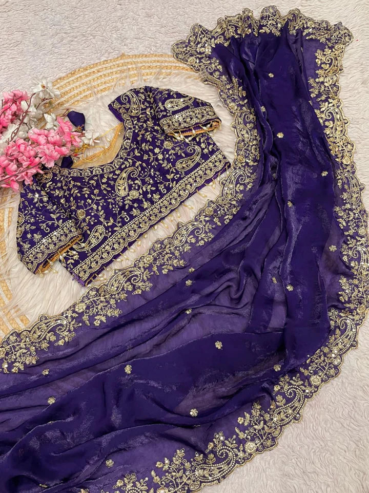 G - Royal Heavy Embroidered Wedding Saree