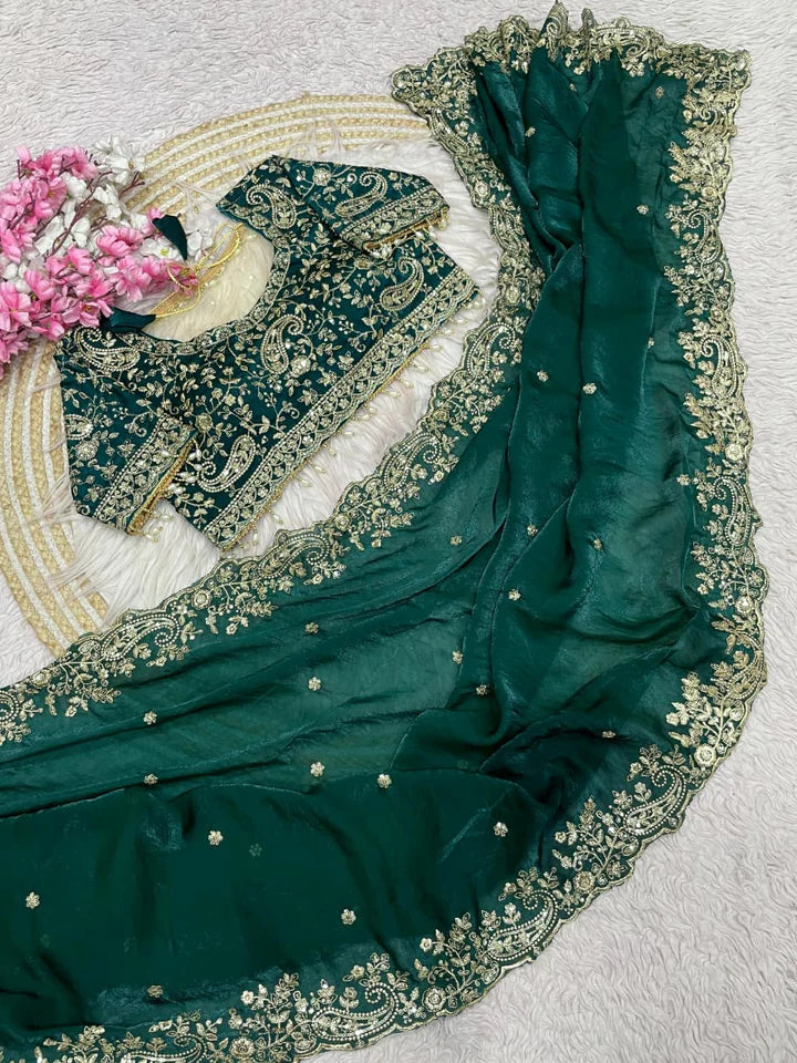 G - Royal Heavy Embroidered Wedding Saree