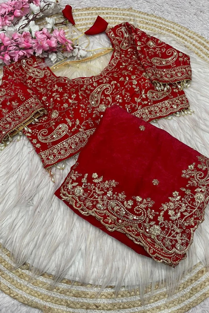 G - Royal Heavy Embroidered Wedding Saree