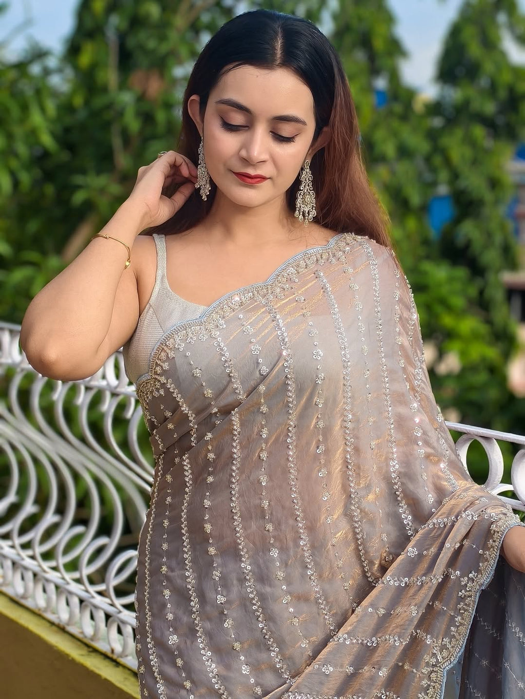 Premium Occasion Wear Beads Work Saree