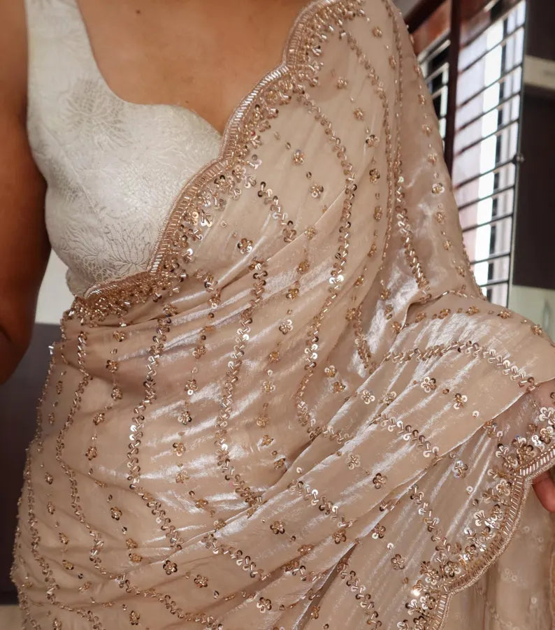 Premium Occasion Wear Beads Work Saree